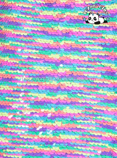 LEZONKIDS - Girls Children Clothing Tie Dye Cotton Jersey Rainbow Reversible Sequin Shorts
